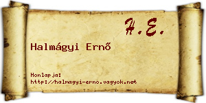 Halmágyi Ernő névjegykártya