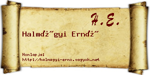 Halmágyi Ernő névjegykártya